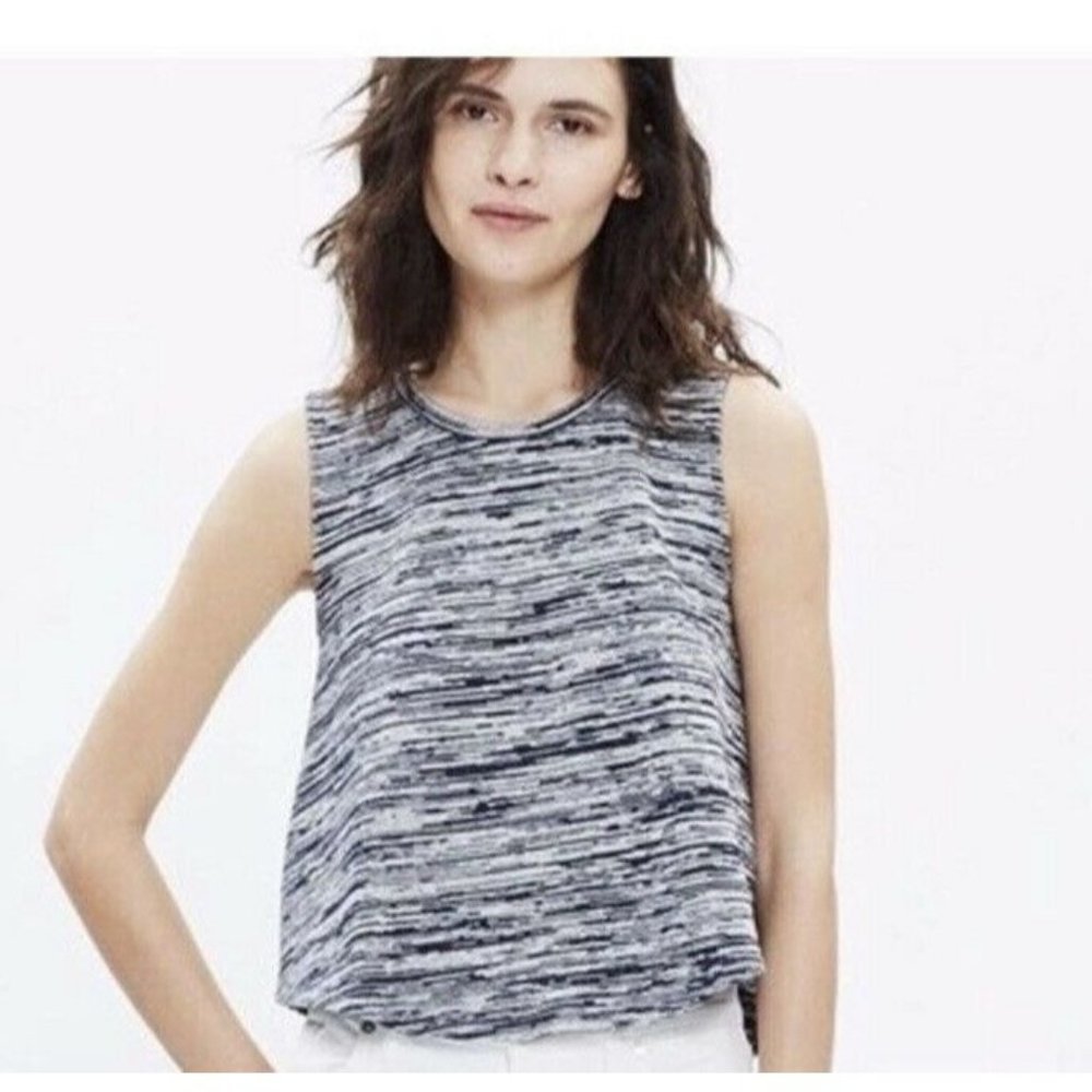 Madewell Marty Knit Space-Dyed Blue Tank Top Sweater Women's Small